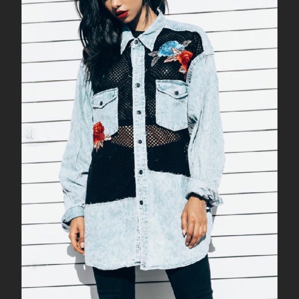 LF/Furst Of A Kind - Rose/Meshed Jean Jacket